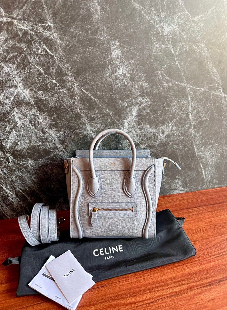 Like new Celine nano luggage arctic blue 2022 Barang Mewah Tas Dompet di Carousell