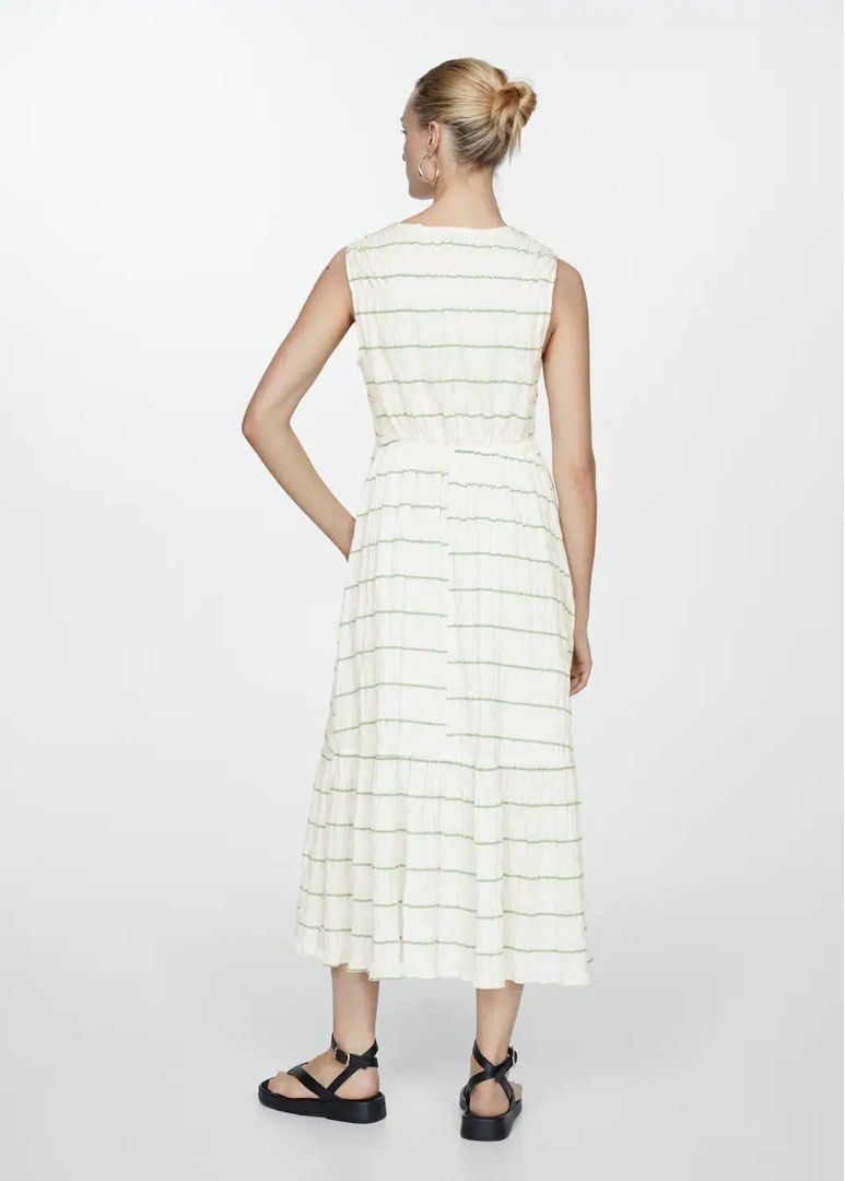 Mango striped bow dress hot sale