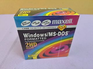 maxell 一盒10片 1.44mb floppy disk Window ws/MS-DOS 2HD 磁碟 全新未開封64189508646274110
