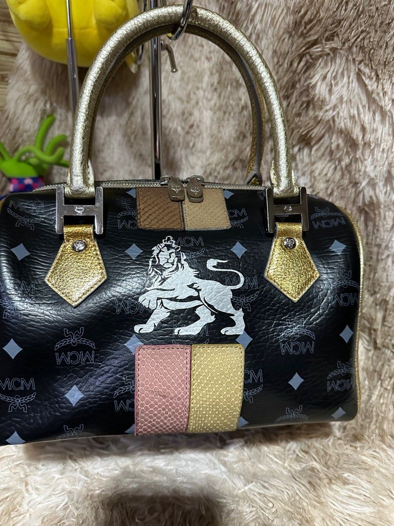 MCM Lion series boston speedy style bag