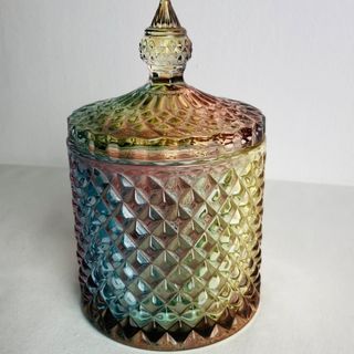 Multipurpose Finial Apothecary Candle Candy Colorful Glass Jar