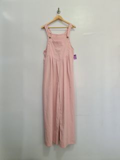 Plus size wide leg  office formal soft jumper pastel pink  jumpsuit