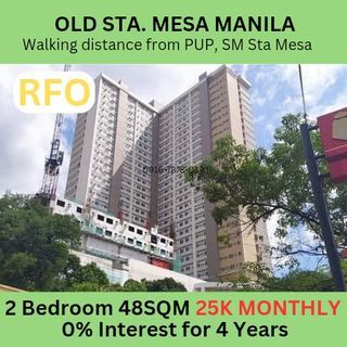 RFO 2 Bedroom Condo Unit 5% DP Lipat Agad Rent to Own Condo in Sta Mesa Manila Covent Garden nr PUP FEU UST Ubelt Recto Quiapo SM Sta Mesa Cubao Araneta QC San Juan Greenhills Magnolia