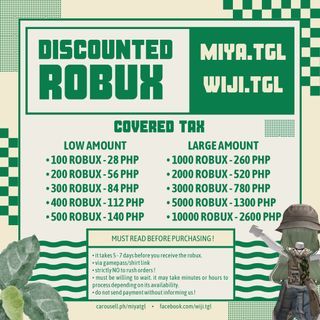 ROBLOX ROBUX | discounted covered tax robux via gamepass link