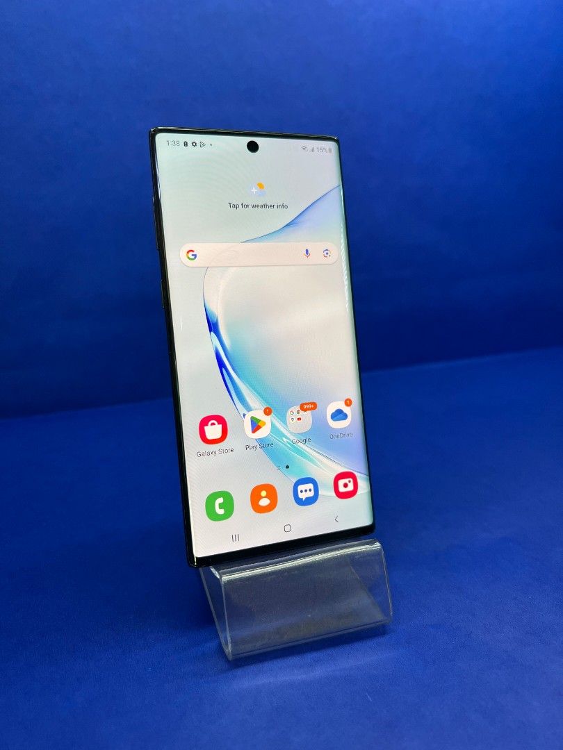 SAMSUNG note 10 (Category: Samsung) located in Quezon City. Submitted by mubrogadgets (Listing ID 1305773760, Image 1). Description: SAMSUNG NOTE 10 9999 ➡️open for cod & cop via lalamove or LBC, only you need is to pay the shipping fee -256gb rom -8gb ram👍 no issue 96% smooth no history of repair Rush rush selling need cash Pass sa barat and buy and sell -good sa gaming/super high quality display🎮🕹 -LTE-A (7CA) Cat20 2000/150 Mbps🙀 -Chipset 
