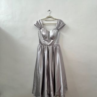 Silver custom cocktail dress