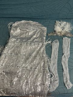 Silver sequin dress set