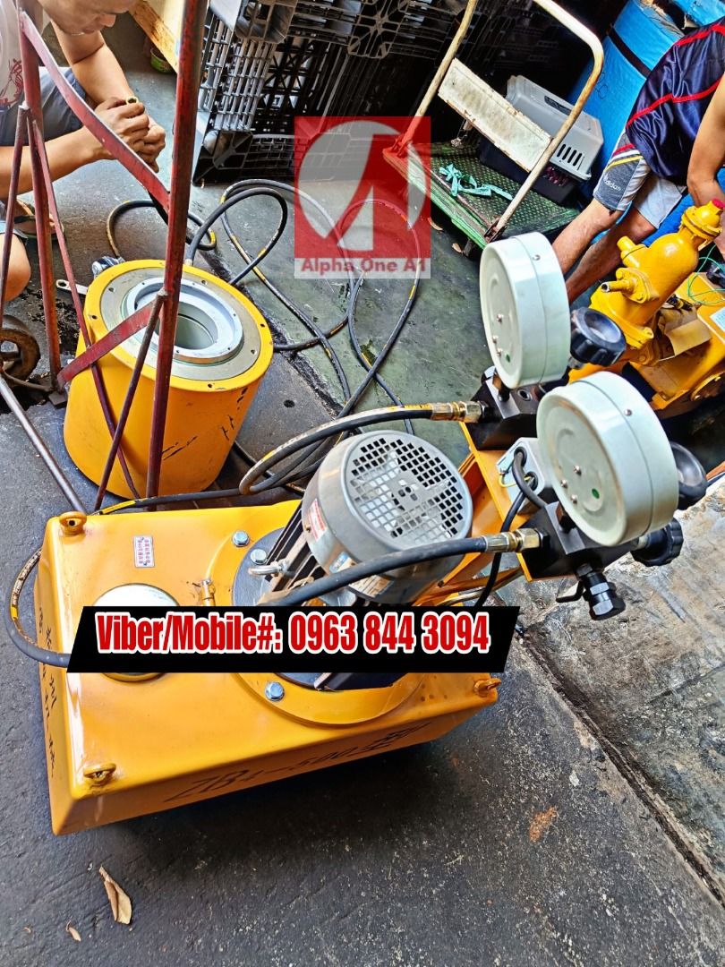 STRESSING PUMP/HYDRAULIC PUMP 500MT PRESTRESSED MACHINE (Category: Construction Tools & Equipment) located in Quezon City. Submitted by Kaithy20 (Listing ID 1305727104, Image 2). Description: 💯250MT Stressing Jack 3Phase, 380V Ideal For 12.7mm Tool Anchorage Cir. & Tri. Type & Accessories Prestressed Machine Post Tensioning Materials Bridge Girder Accessories ☑️ 380V, 3Phase Grouting Machine or Grouting Pump NOTE: Ready to Use! With an Accessori