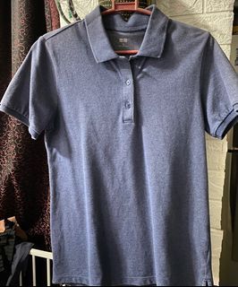 Uniqlo women’s polo shirt grayish/blue
