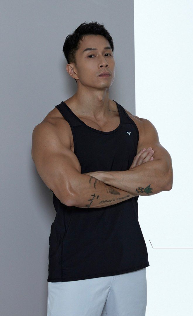 Verve Singlet Men activewear sportswear singlets tank top tanks tanktop Gymwear active sports gym wear