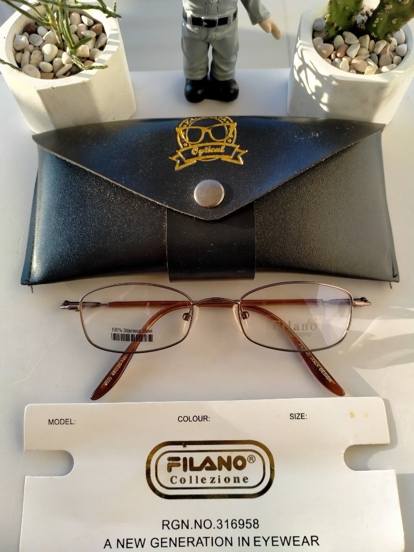 Vintage glasses 80s/Vintage Frame, Brand: FILANO, Size: 48-20-140mm, Made  in Italy, Frame titanium dilapisi asetat, 100% stainless steel, Vintage