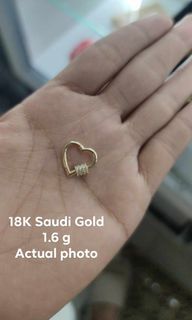 18K Saudi Gold Carabiner Pendant Heart
