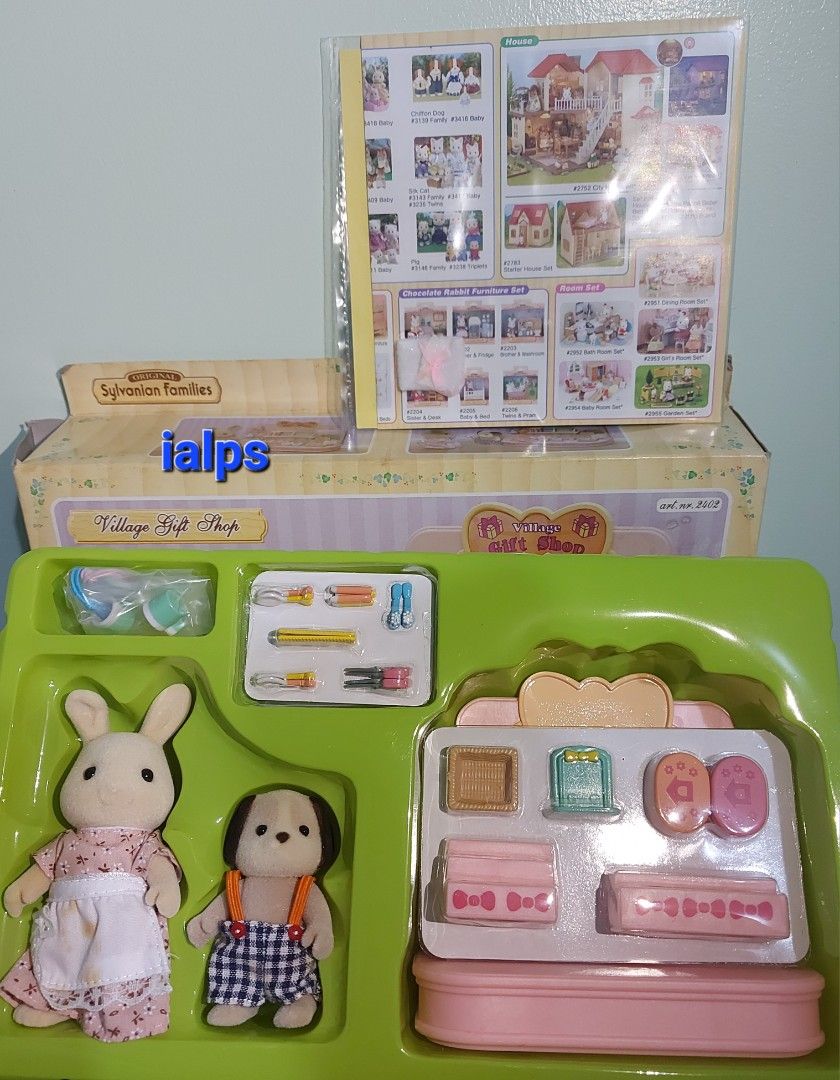 2008 Sylvanian Families Vintage Village Gift Shop (Category: Figurines & Statues) located in Pasig City. Submitted by lpsflover (Listing ID 1305960885, Image 3). Description: IABR New and complete. Never been played with not taken out of their plastic and acetate packaging. Box is in good condition despite long storage. Apron of mother bunny has slighy stains which can be removed by soaking in mild detergent. Critters have never been taken out of