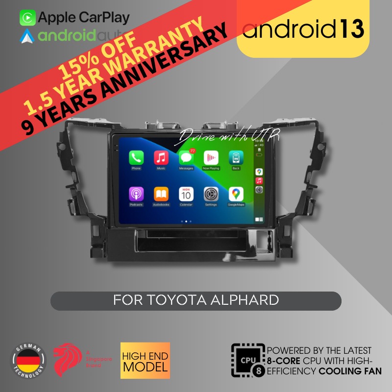 2K QLED HIGH-END LATEST ANDROID 13 ANDROID PLAYER FOR TOYOTA ALPHARD ...