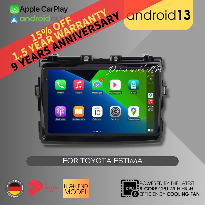 2K QLED HIGH-END LATEST ANDROID 13 ANDROID PLAYER FOR TOYOTA ESTIMA ...