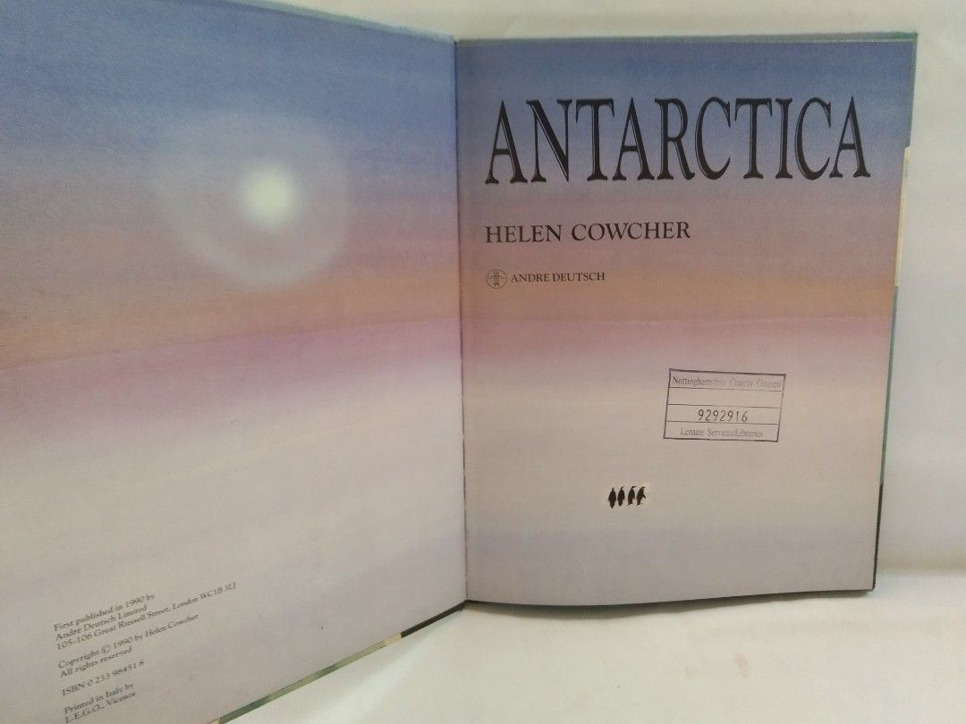 ANTARCTICA BY HELEN COWCHER (Category: Storybooks) located in Quezon City. Submitted by sky_bookstore (Listing ID 1305869777, Image 3). Description: Hardcover Book Note: We sell pre-loved books. Some books may have minor flaws, such as shelf wear, creases and other common signs of usage. Location: Sauyo, QC.