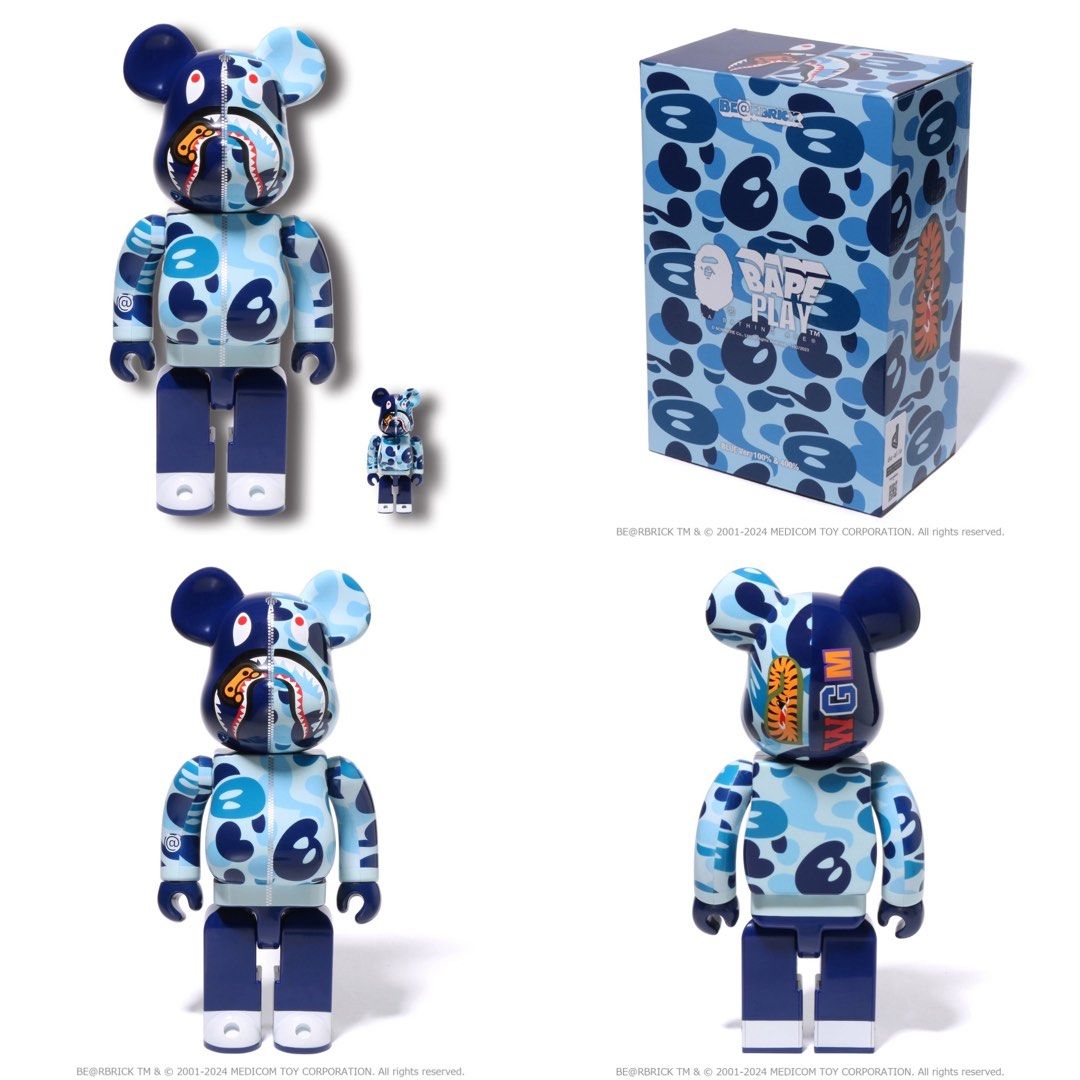 400 Et 100 Bearbrick Set Bape Baby Milo Shark Camo Vert