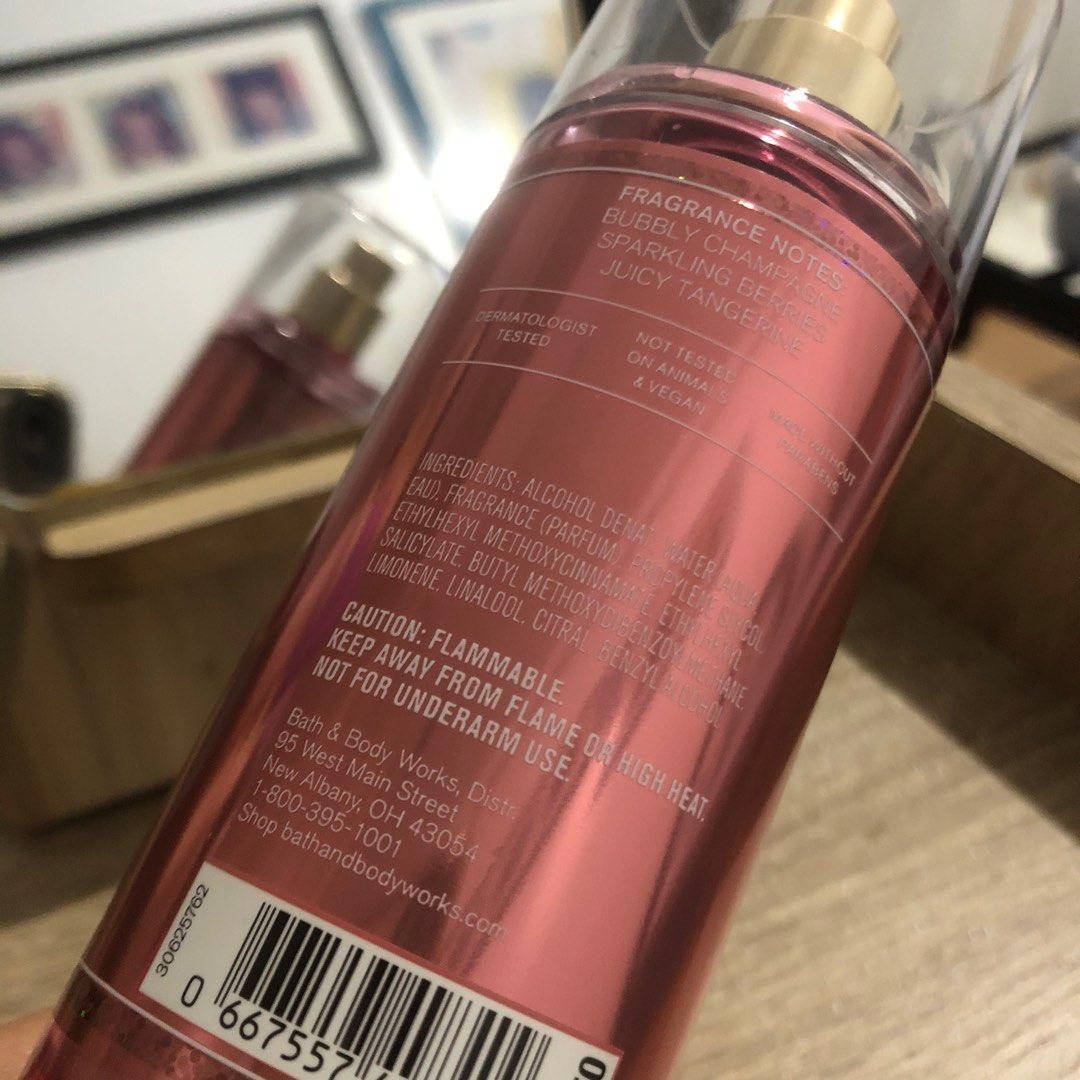 Bath and Body Works Champagne Toast (Category: Fragrance & Deodorants) located in Mandaluyong City. Submitted by adewolf (Listing ID 1305947730, Image 2). Description: - only sprayed once - bought in cash & carry - rfs: declutter .