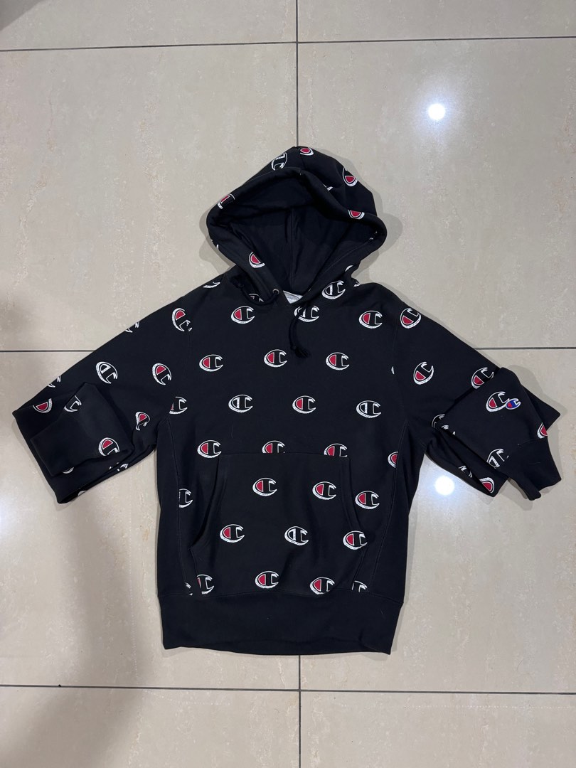 CHAMPION SCRIBBLE LOGO HOODIE Men s Fashion Coats Jackets and Outerwear on Carousell