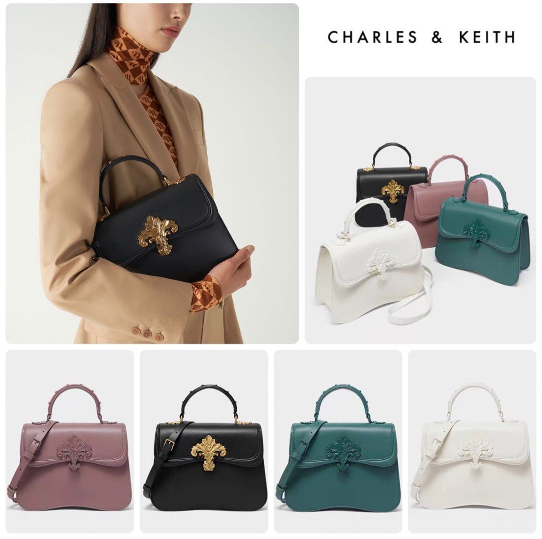 Charles & Keith Meriah Studded Top Handle Bag, Women 