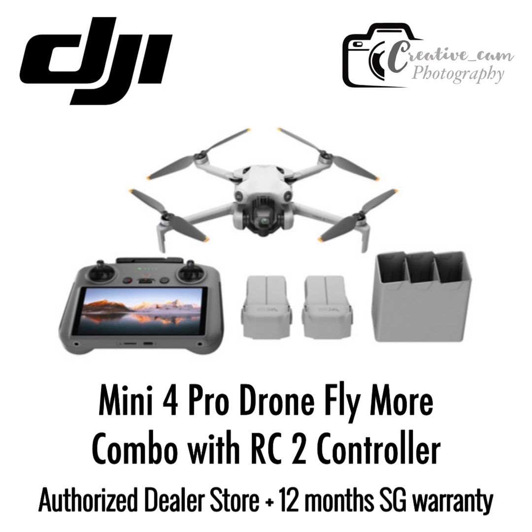 DJI Mini 4 Pro Drone Fly More Combo with RC 2 Controller / Mini4 ...