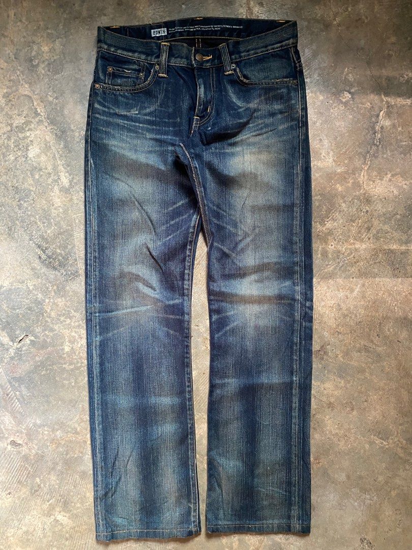 Edwin Pants (Category: Jeans) located in Davao. Submitted by wabadgetthrift (Listing ID 1305918358, Image 1). Description: Edwin Pants Size 29 on tag 32 on tape Length 40, leg opening 8.5 Minor issue scratch lower back part Overall good condition 450 plus sf Dm interested 📩.