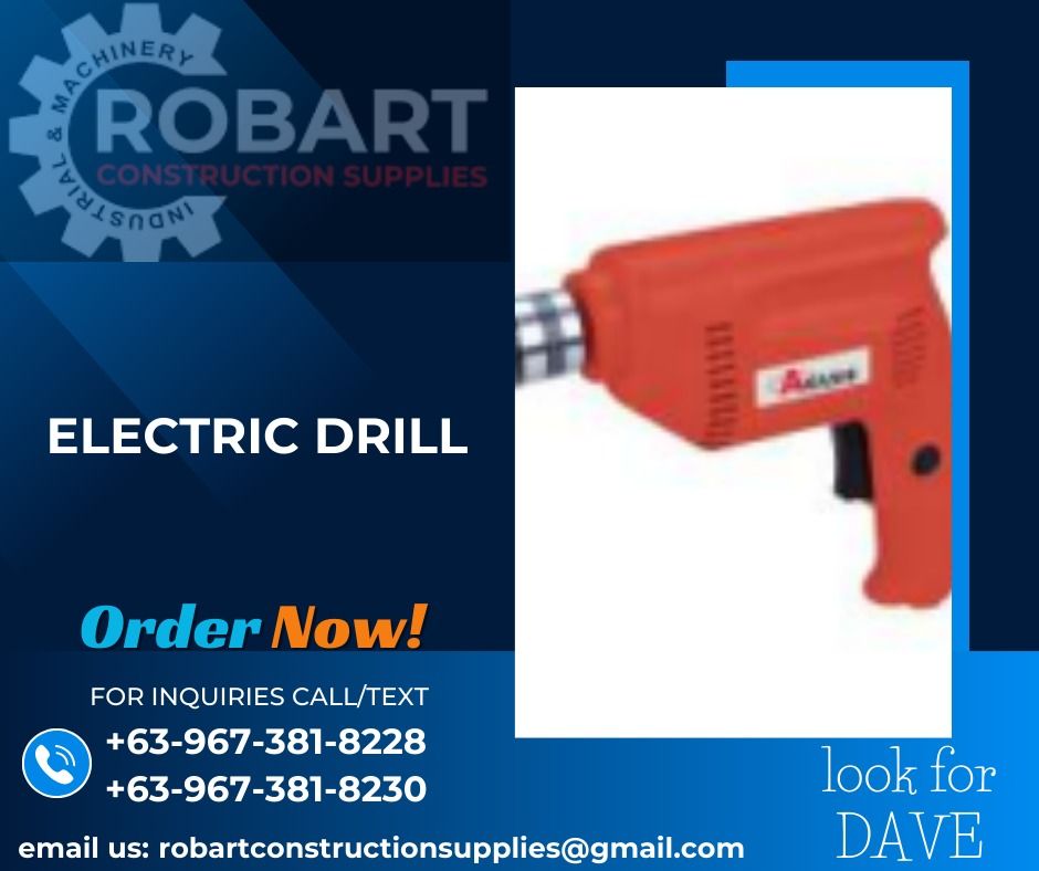 ELECTRIC DRILL (Category: Construction Tools & Equipment) located in Caloocan City. Submitted by gabo. (Listing ID 1305924757, Image 1). Description: SALE❗ ❗ ❗ SALE❗ ❗ ❗ SALE❗ ❗ ❗ LOOK FOR: Dave T. Cariño 0 9 6 7 3 8 1 8 2 2 8 / 0 9 6 7 3 8 1 8 2 3 0 7 7 4 6-6 1 4 8 / 7 0 0 2- 2 8 7 2 / 8 6 3 6-3 0 0 5 𝑹𝑶𝑩𝑨𝑹𝑻 𝑪𝑶𝑵𝑺𝑻𝑹𝑼𝑪𝑻𝑰𝑶𝑵 𝑺𝑼𝑷𝑷𝑳𝑰𝑬𝑺 📍S&L BUILDING, 1ST & 2ND FLOOR, 1405 YUSECO ST, STA CRUZ, MANILA SEND US MESSAGE FOR INQUI