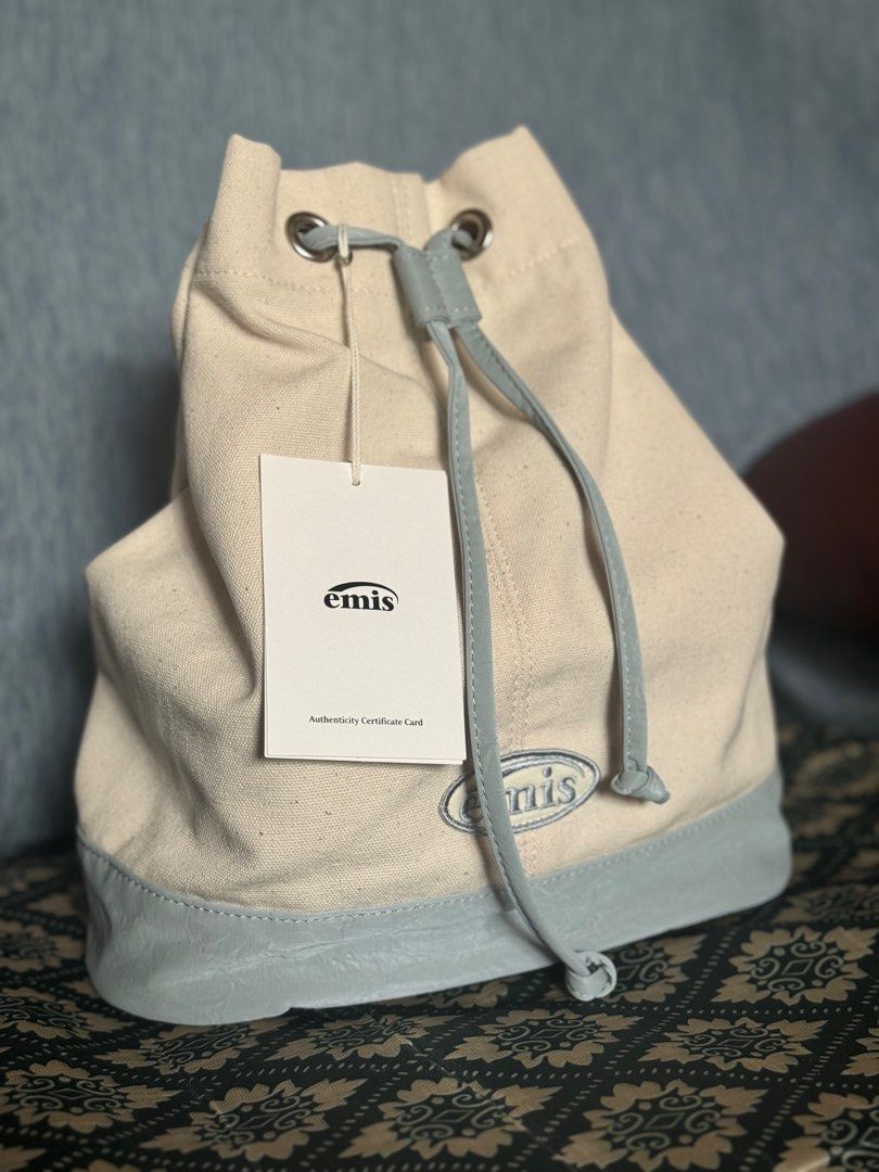 【EMIS】CANVAS MARINE BAG-IVORY/BLUE Emis Canvas Marine Bag - Ivory/Blue