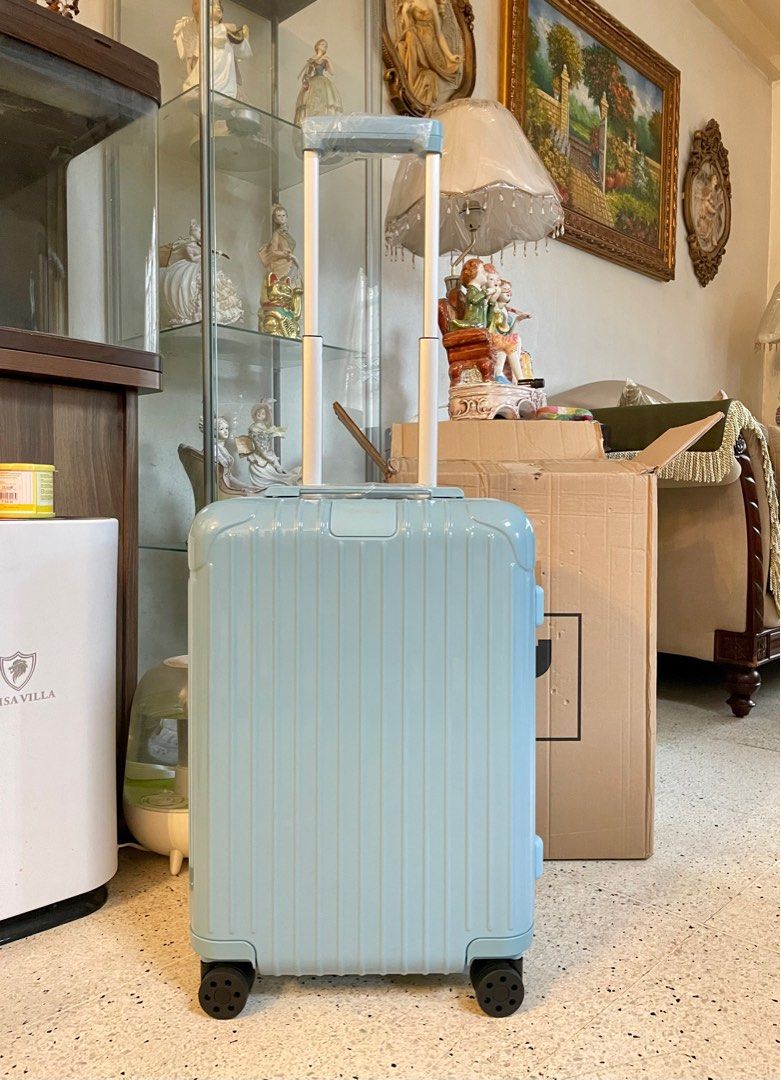 Essential Polycarbonate Glacier Blue Carry On Cabin size Luggage Hand Carry Light Blue color Suitcase Travel Trolley Bag Maleta Hobbies Toys Travel Luggage on Carousell