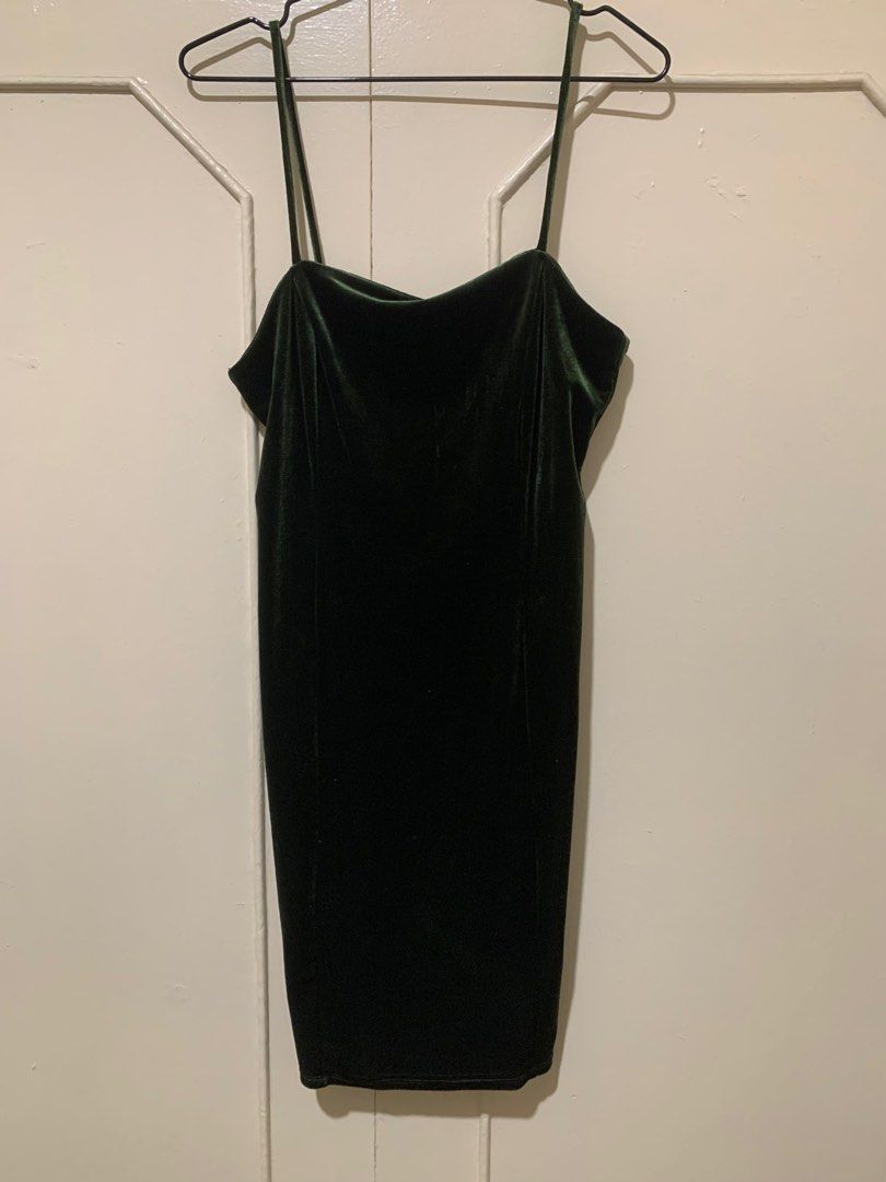 green emerald velvet dress Always On My Mind Emerald Green Velvet Babydoll Dress, X-Large - The Mint Julep Boutique main image 0