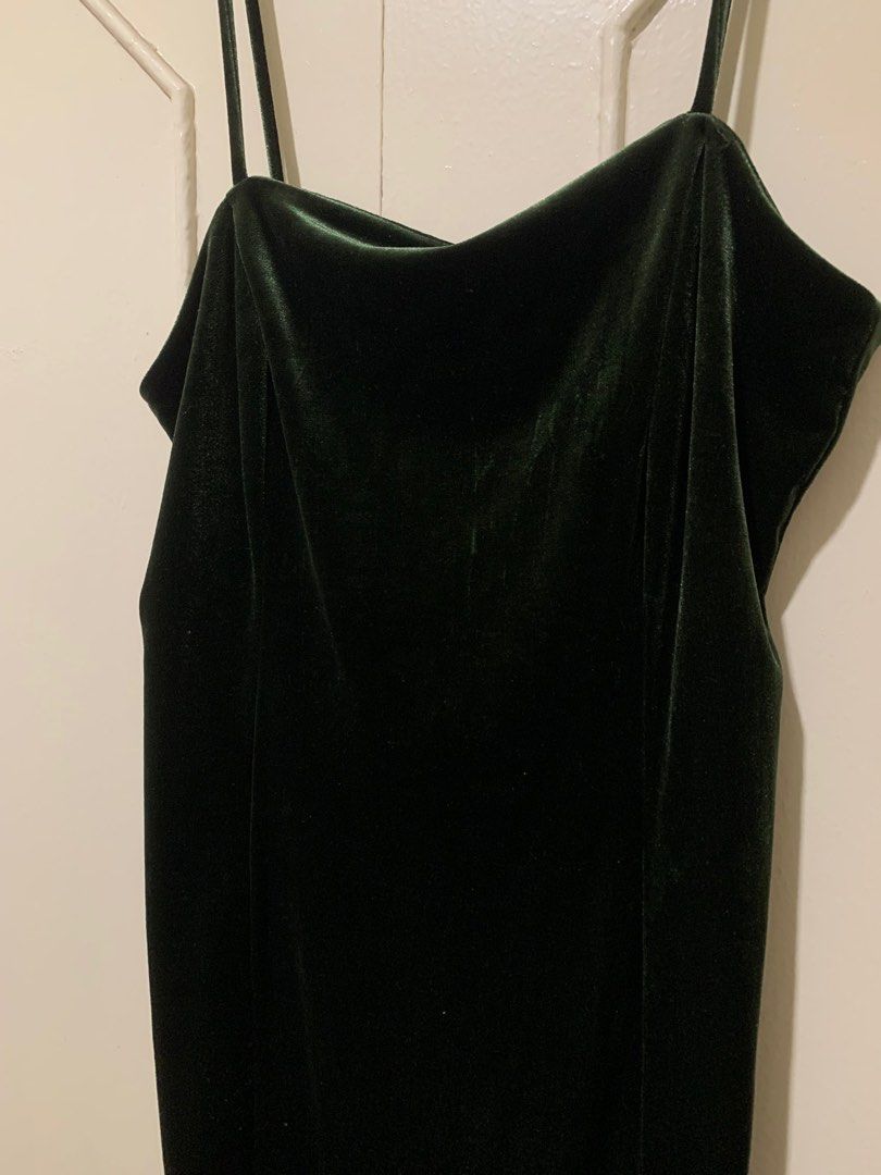 green emerald velvet dress Adele Bottle Green Velvet Ruched Strappy Fishtail Maxi Dress  Club L  London