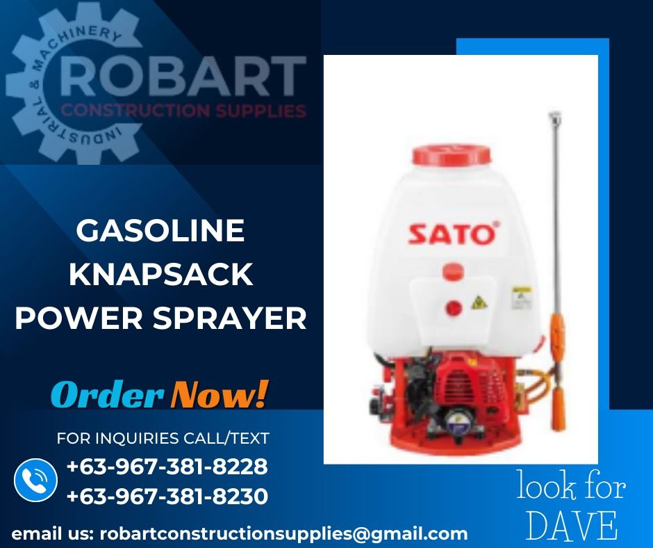 GASOLINE KNAPSACK POWER SPRAYER (Category: Construction Tools & Equipment) located in Caloocan City. Submitted by gabo. (Listing ID 1305932795, Image 1). Description: SALE❗ ❗ ❗ SALE❗ ❗ ❗ SALE❗ ❗ ❗ LOOK FOR: Dave T. Cariño 0 9 6 7 3 8 1 8 2 2 8 / 0 9 6 7 3 8 1 8 2 3 0 7 7 4 6-6 1 4 8 / 7 0 0 2- 2 8 7 2 / 8 6 3 6-3 0 0 5 𝑹𝑶𝑩𝑨𝑹𝑻 𝑪𝑶𝑵𝑺𝑻𝑹𝑼𝑪𝑻𝑰𝑶𝑵 𝑺𝑼𝑷𝑷𝑳𝑰𝑬𝑺 📍S&L BUILDING, 1ST & 2ND FLOOR, 1405 YUSECO ST, STA CRUZ, MANILA SEND US 
