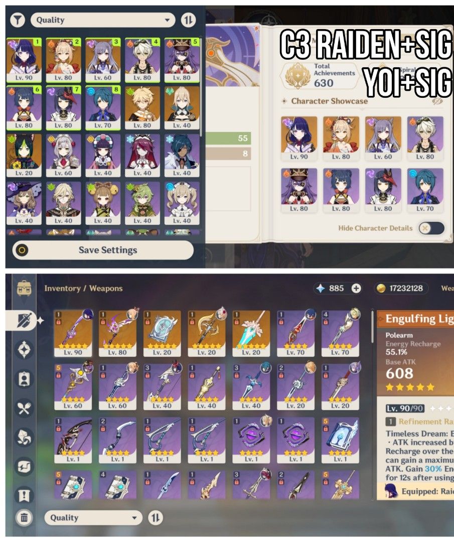 Genshin Impact account (Category: Others) located in Cabanatuan. Submitted by zeroshopp (Listing ID 1305955966, Image 1). Description: n.