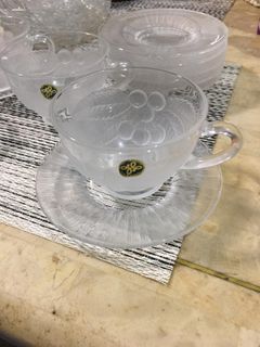 Glass Tea cups & Saucers 6 sets