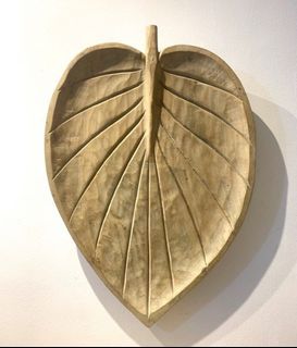 Hand carved Wooden leaf wall decor