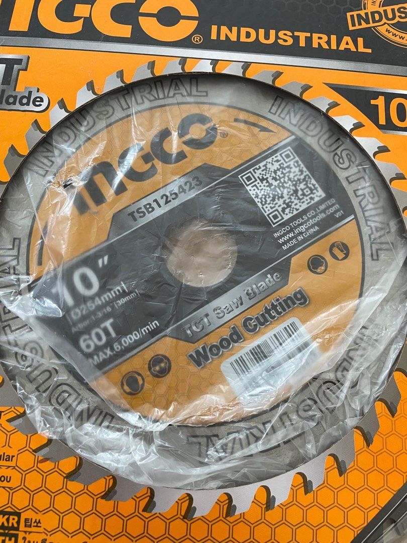 INGCO SAW BLADE FOR MITERSAW (Category: Construction Tools & Equipment) located in General Trias. Submitted by bella1026 (Listing ID 1305868186, Image 1). Description: BRAND NEW! BRAND NEW! INGCO TCT SAW BLADE 10” 60 teeth for wood cutting Original and brandnew .