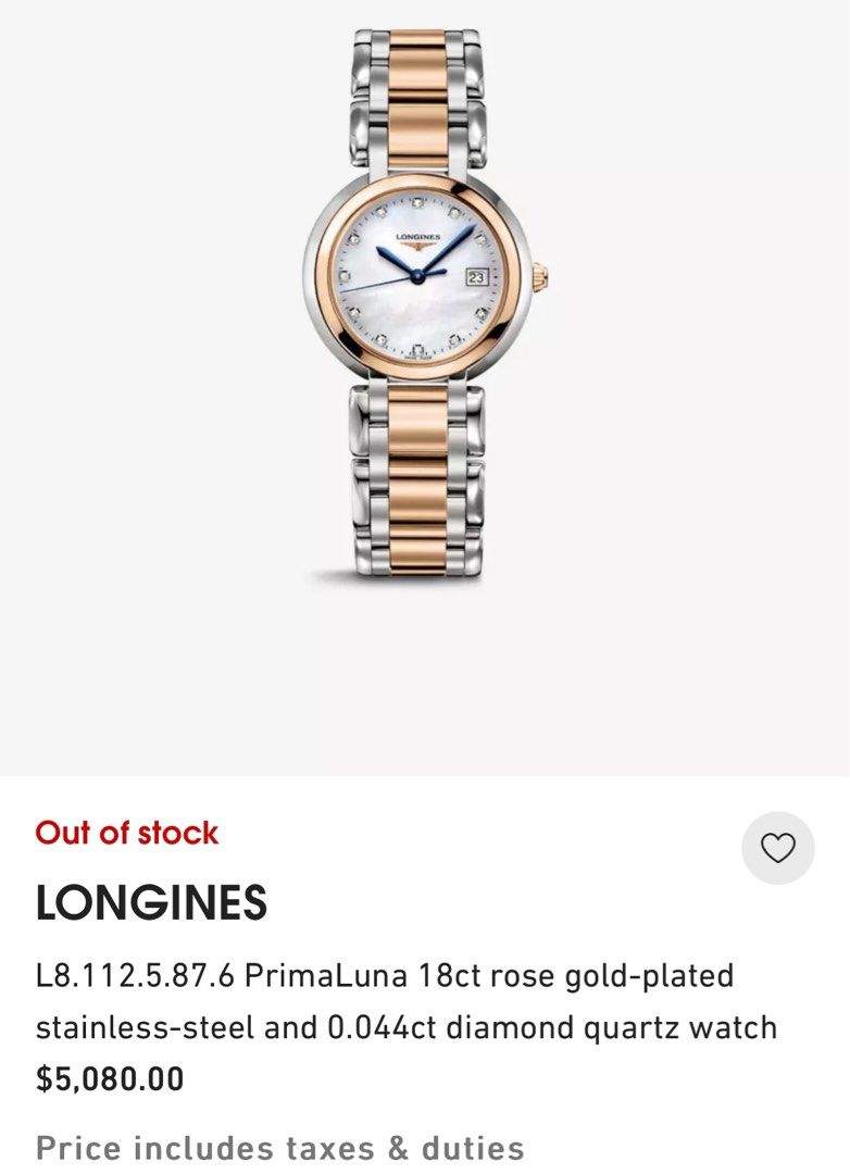 Longines primaluna rose gold shop