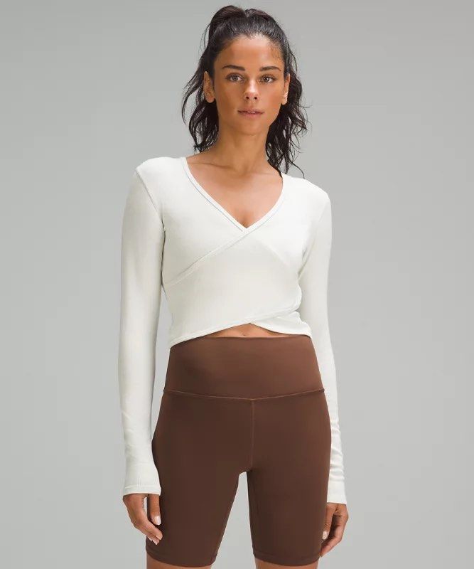Wrap front long sleeve top top