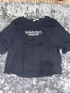 MANGO Black Cropped Top