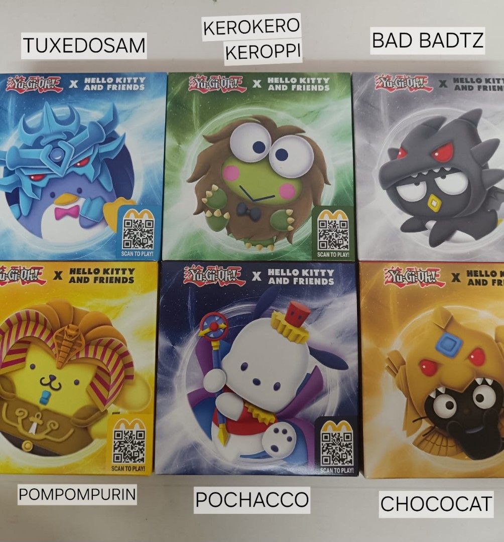 McDonald Sanrio Yu Gi Oh X Hello Kitty & Friends plush toys 2024 Happy ...