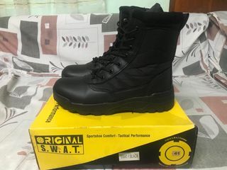 Aesthetic Men Black Boots Combat Shoes (ORIGINAL  SWAT)