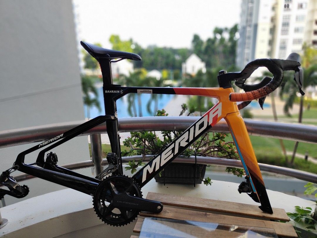 Merida Reacto 5000 Team Bahrain colourway Frameset only size xxs 2021 Fork CF5 Sports Equipment Bicycles Parts Bicycles on Carousell