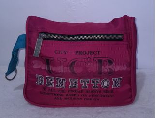 Missy's UNITED COLORS OF BENETTON Pink Clutch Bag UCB Travel Pouch Bag Cosmetic Bag