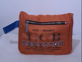 Missy's UNITED COLORS OF BENETTON Orange Cutch Bag  Travel Pouch Bag Cosmetic Bag