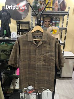 Niko And …Japan Brand Button Down Semi Cropped  Polo /Brown/ Large