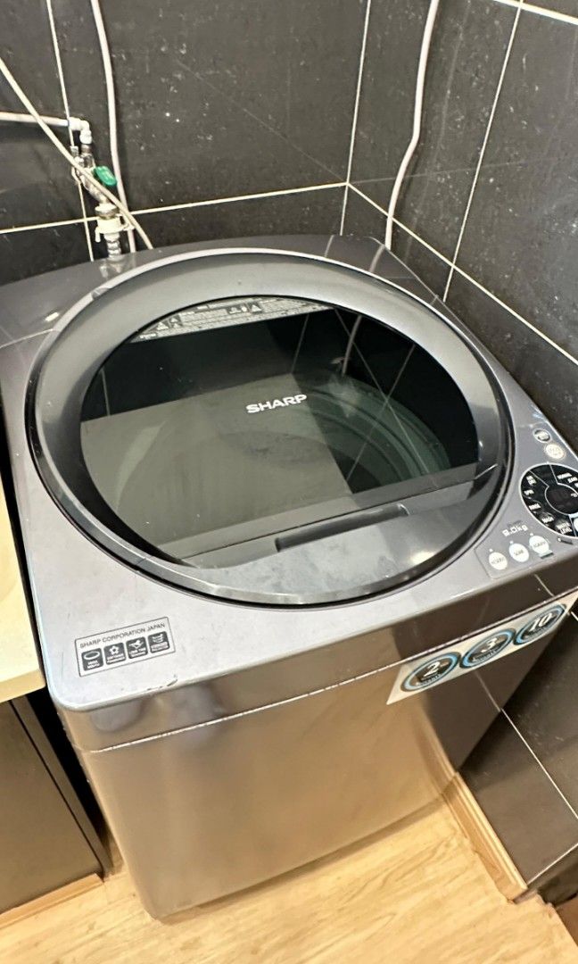 Sharp washing machine (Category: Washing Machines and Dryers) located in Puchong. Submitted by chosenlc (Listing ID 1305995262, Image 3). Description: well function and no issue at all, change due to upgrade. come collect urself.