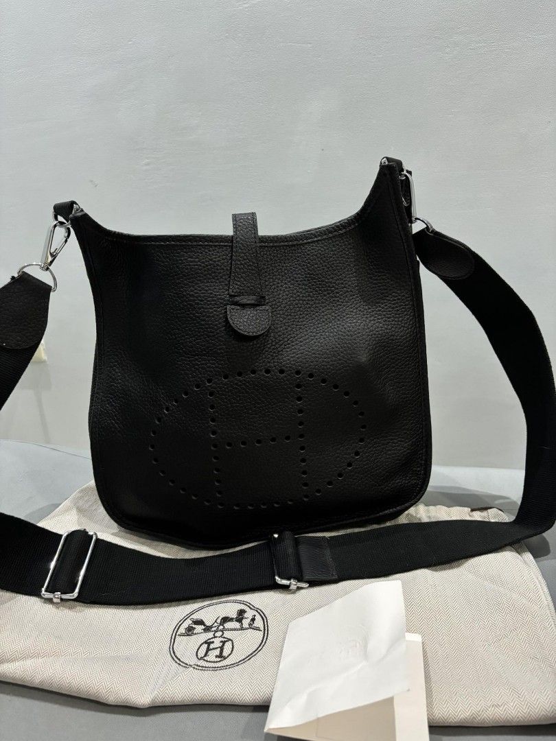 Hermes Evelyne Black (Category: Luxury Bags & Wallets) located in Cebu City. Submitted by day.98 (Listing ID 1305965197, Image 2). Description: japan preloved bag genuine leather suede leather no flaws.