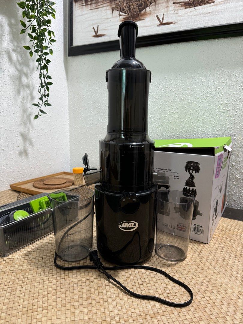 Pre loved JML Slow Juicer with free vegetable chopper TV Home Appliances Kitchen Appliances Juicers Blenders Grinders on Carousell