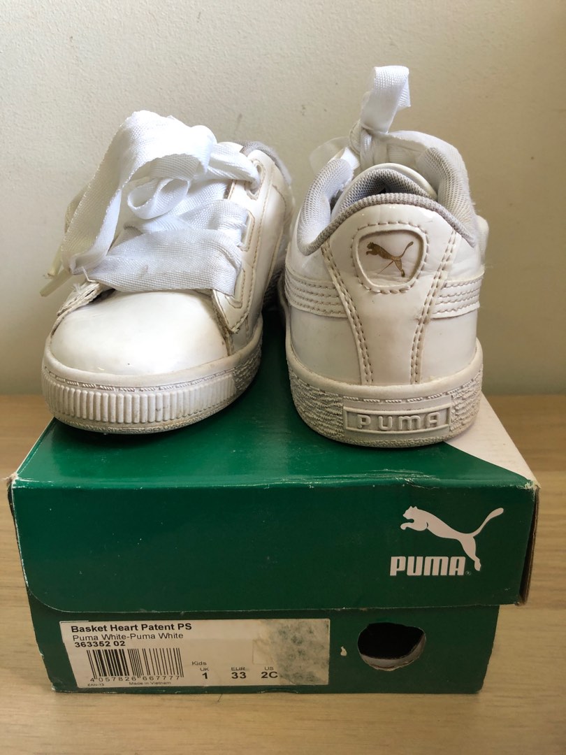 Puma Basket Heart White Kids Babies Kids Babies Kids Fashion on Carousell