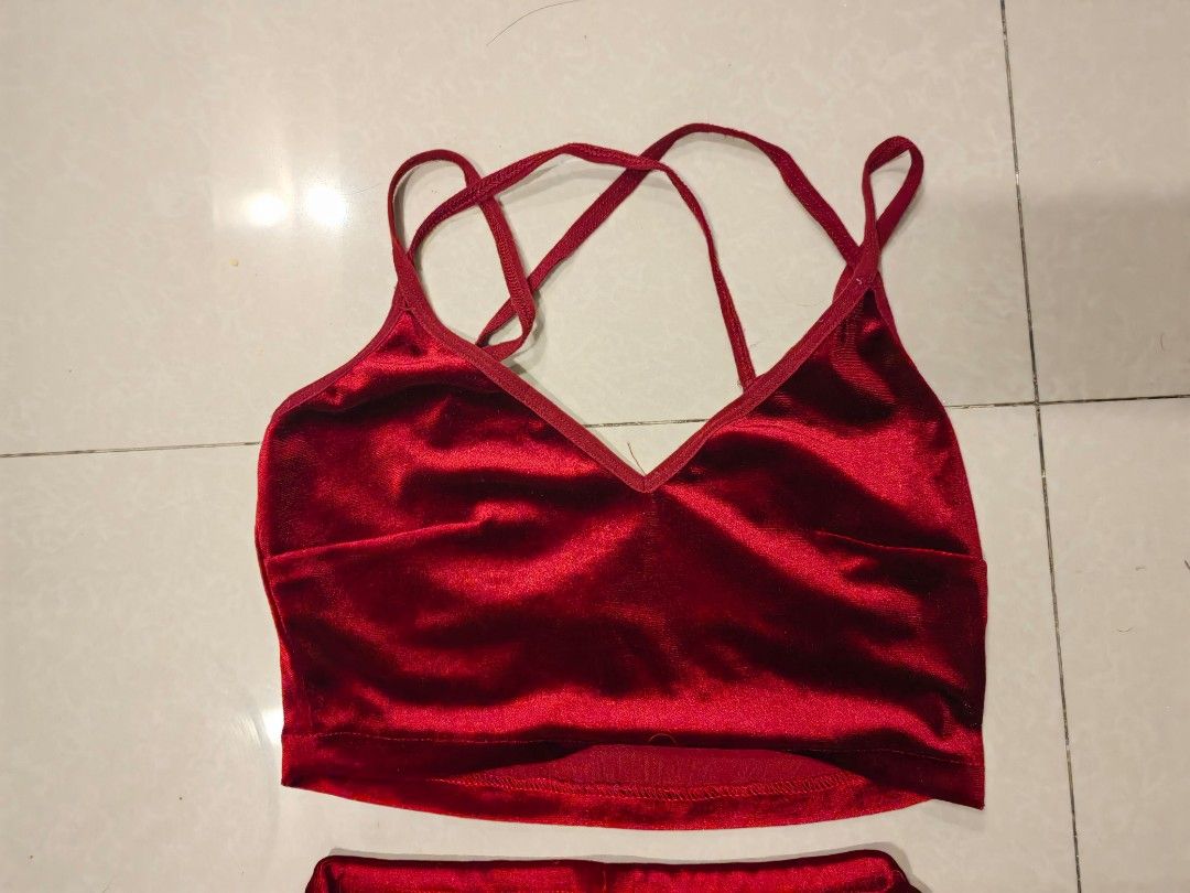 Red Velvet Sexy Coordinates (Category: Sets or Coordinates) located in Quezon City. Submitted by u.need.ph (Listing ID 1305941151, Image 2). Description: - Like New - From Dress Altered to Coordinates.